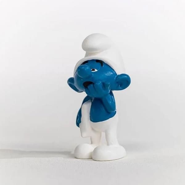 Figurine Smurf: Doven Smurf Vit, blå och svart