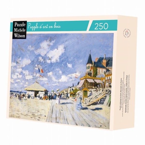 Michèle Wilson träpussel - På brädorna av Trouville Monet - 250 bitar Flerfärgad