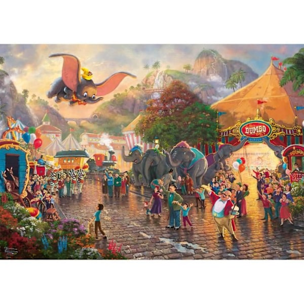 Pussel 1000 bitar: Thomas Kinkade: Dumbo, Disney Flerfärgad