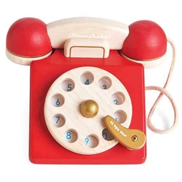 Le Toy Van Honeybake Collection Vintage Phone Premium träleksaker för barn från 2 år och uppåt