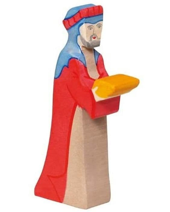 HOLZTIGER Gaspard blå træfigur - til børn fra 3 år Blå
