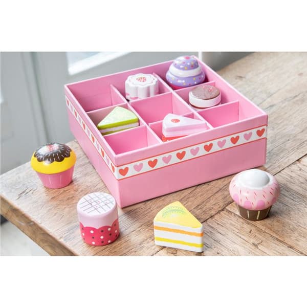 Spil sæt til børn - NYE KLASSISKE LEGETØJER - Assortiment af bagværk - 9 dele - Rosa - Gaveæske Rose