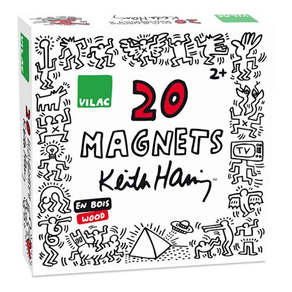 20 kappaleen puumagneettisetti Keith Haring - Monivärinen - L 16 x H 4 x l 16 cm