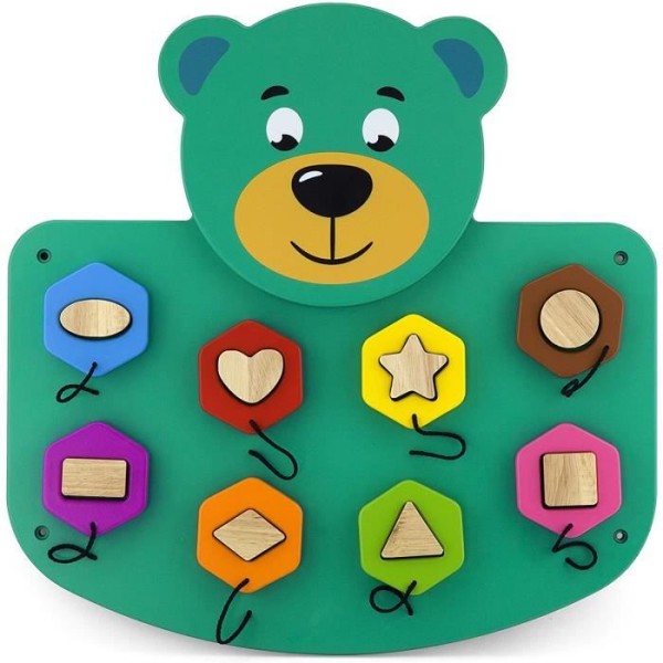 Teddy Bear aktivitetstavla - Smart Fir - Stor - Trä - Grön - 3 år och uppåt