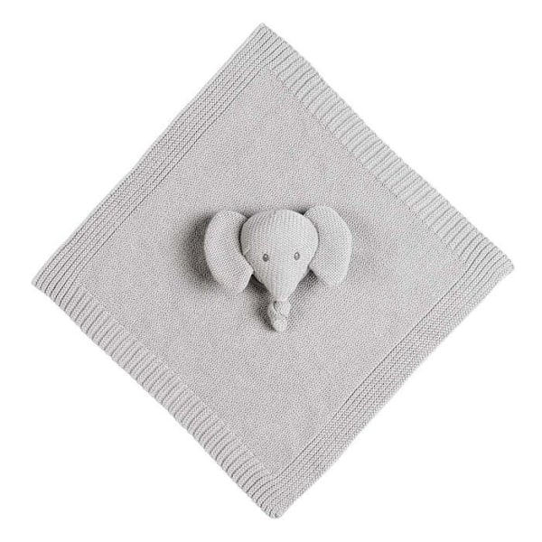 Tembo stickad täcke - NATTOU - 21 x 20 cm - Från födseln - 100% polyester Grå