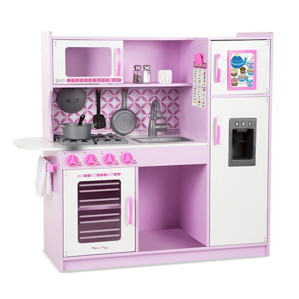 Pink Chef's Kitchen - MELISSA & DOUG - Barnleksak - Trä - Barn - Rosa och vit rosa och vitt