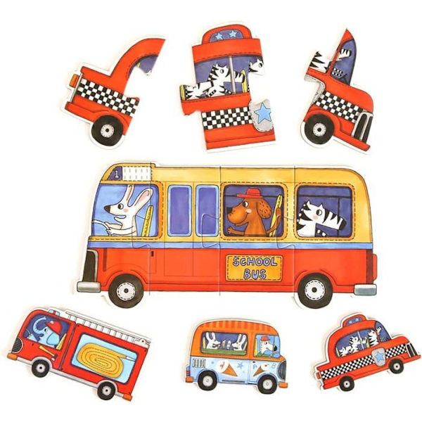 Mideer Vehicles Puzzle - 6 utvecklande modeller för barn från 2 år och uppåt