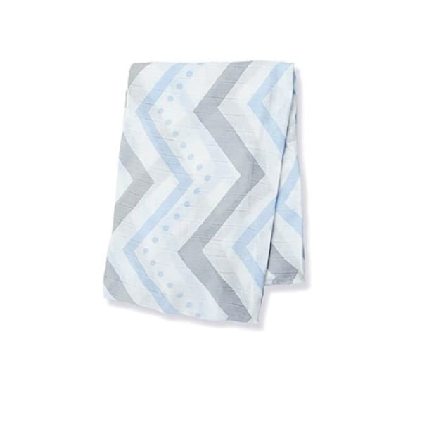 Lulujo bambu swaddle - Blå chevron - 120x120 cm - Pojke Vit