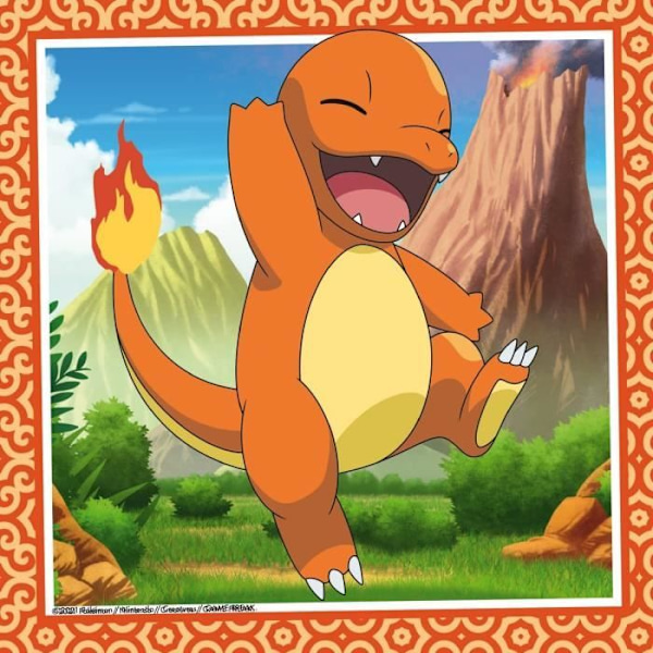 Pussel för barn 3x49 bitar Pokémon - Charmander, Bulbasaur och Squirtle - Från 5 år - 3 affischer ingår - 05586 - Ravensburger Flerfärgad