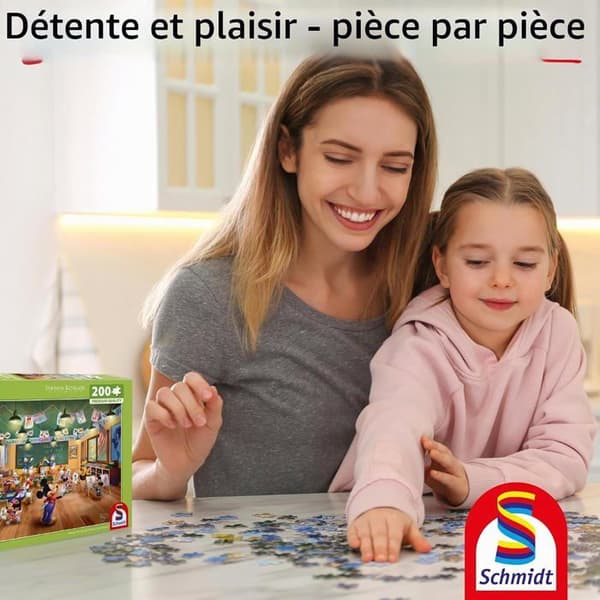 Schmidt Spil - Puzzle Mickey og Minnie Skolen 200 dele - SCHMIDT Grön