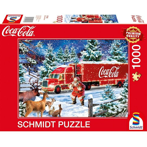 Puzzle Schmidt pelit - 57598 - Coca Cola Joulukamioni, 1000 palan palapeli, Värikäs Röd