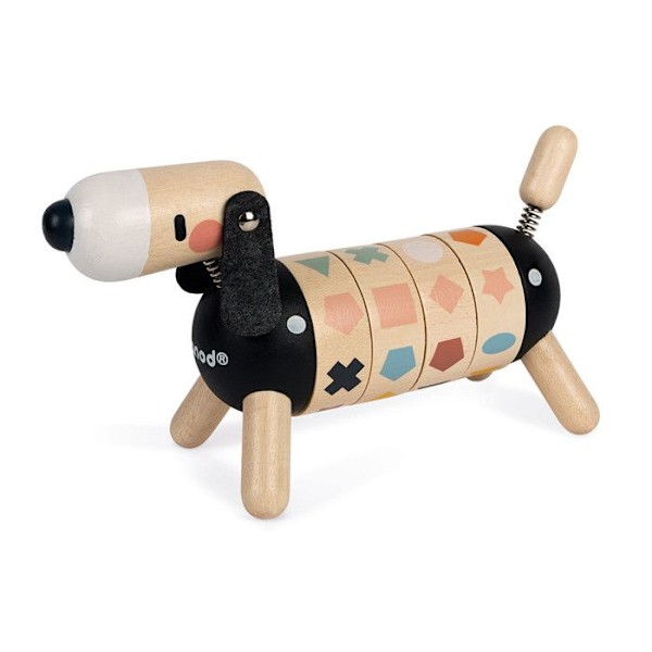 Janod träleksak - Dog of Shapes and Colors Sweet Cocoon - Från 2 år Svart