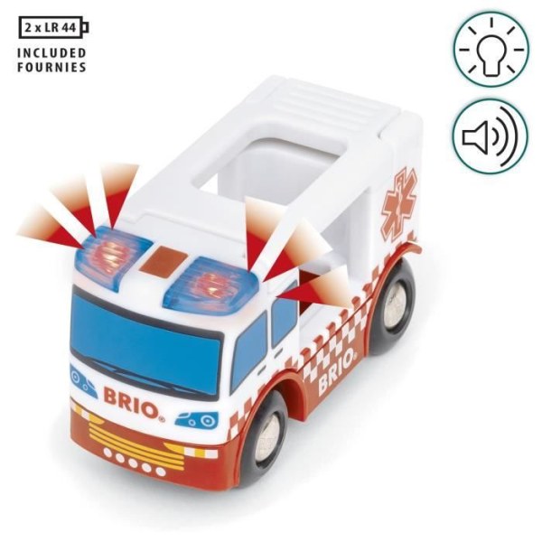 BRIO Ljud och lätt ambulansbil-7312350360356-Från 3 år