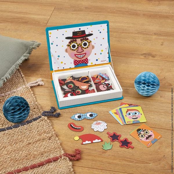 'Magnéti' Bog Skøre Ansigtstræk Dreng, 70 Magneter Blå