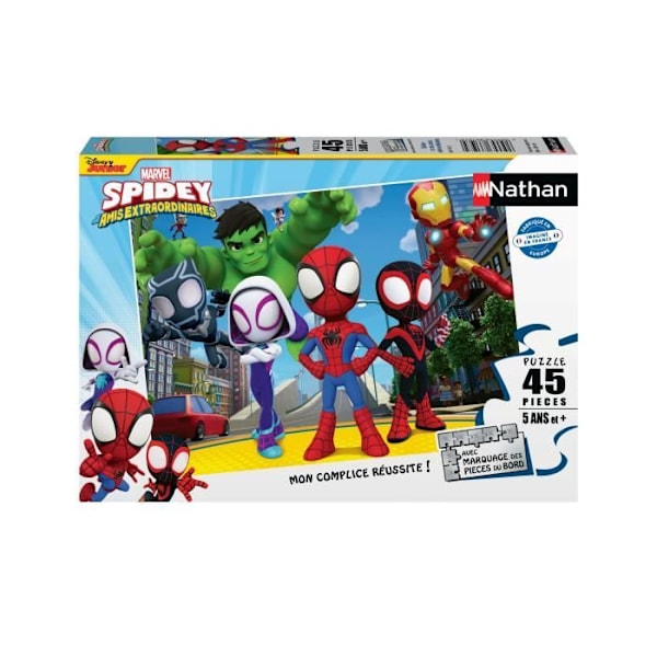Puzzle Spidey ja hänen ystävänsä 45 palasta - Sarjakuvat ja animaatiot - NATHAN - Alkaen 5-vuotiaista Flerfärgad
