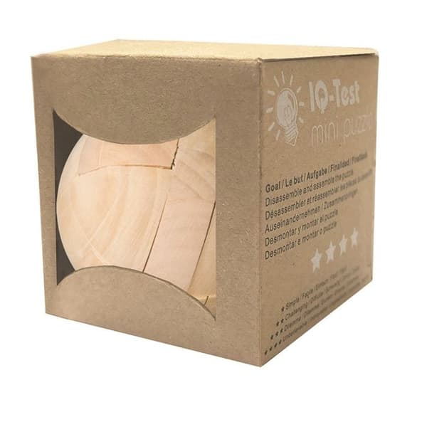 Fridolin - Mini træ puslespil Kugle Beige