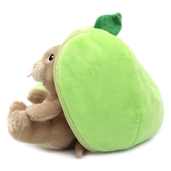 Peluche - Les Déglingos - Flipetz Hund Apple - 2 i 1 - Vändbar - Maskintvättbar Grön