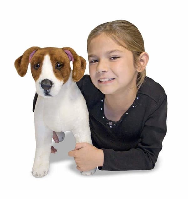 Peluche jack russell 54 cm brun