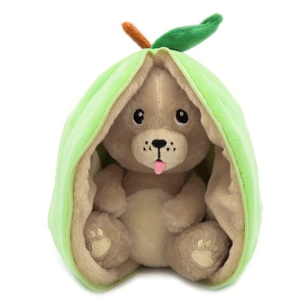 Peluche - Les Déglingos - Flipetz Hund Apple - 2 i 1 - Vändbar - Maskintvättbar Grön