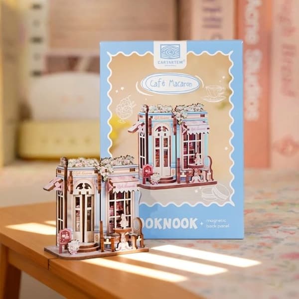 Cartartem - Mini Book Nook Café macarons - CENGO Blå