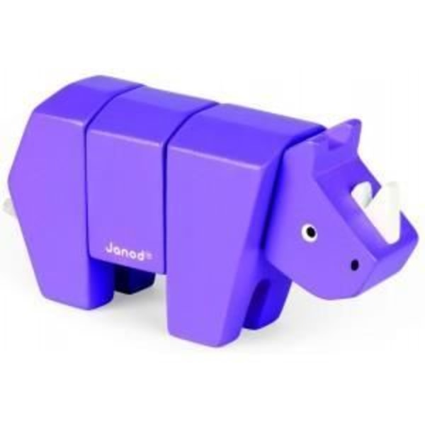 Rhino Animal Kit - JANOD - JA-8221 - Trä - Lila - Barn