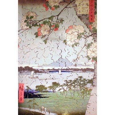 150 bitars pussel - Hiroshige: Äppelträd i blom kastanj