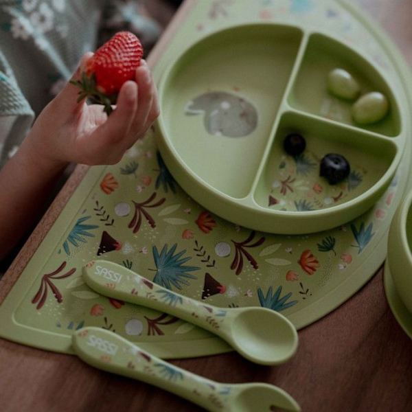 Silicone bordstablett DINO-djur Flerfärgad