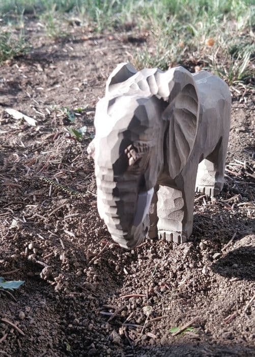 Wudimals - Figur Elefant i træ - K-PLAY Grå