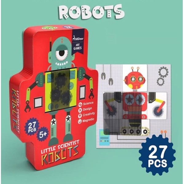 Mideer - 3D-animaatiopeli magneett robot - TROUSSELIER Röd