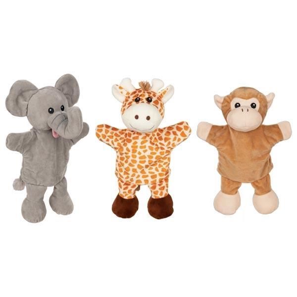 Giraff, apa och elefant handdockor - GOKI - För blandade barn