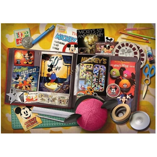 Ravensburger - Pussel för vuxna - Pussel 1000 bitar - Mickeys födelsedag 1970 - Vuxna och barn från 14 år - Kvalitetspussel Vit