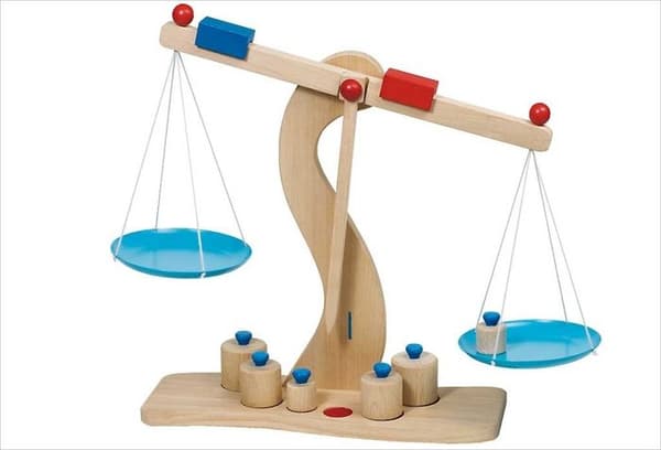 Goki Balance til købmand 6 vægte brun