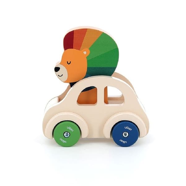 Skubbe bil - Vilac - Løve - Træ - 12 måneder - Pibepibe Beige