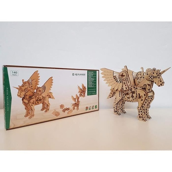 Maquette Licorne - GIGAMIC - Litet Modell - I Trä - 140 Delar - Från 7 År Beige