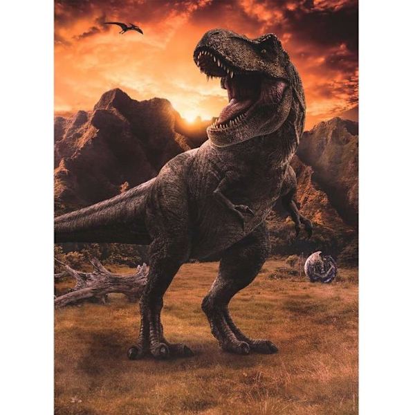 JURASSIC WORLD 3 - Palapeli 250 palasta - Tyrannosaurus rex - Nathan Flerfärgad