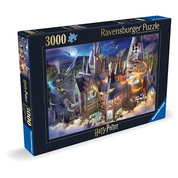 3000 palanippua Poudlardin linnan näköala / Harry Potter, 14-vuotiaille ja sitä vanhemmille, 17561, Ravensburger Svart