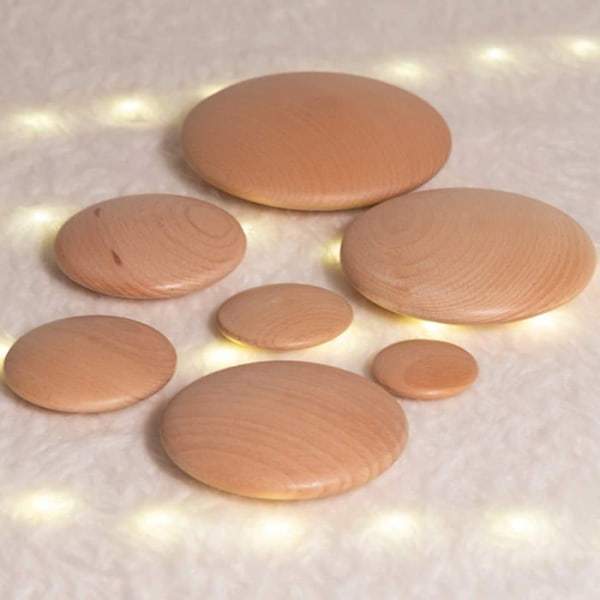 Träknappar - TickiT - 73424 - Set med 7 - Natur - Mått 23x16x10 cm Beige