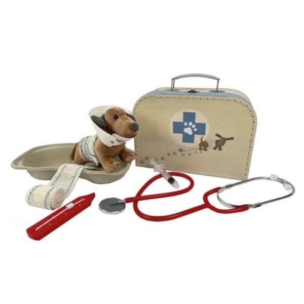 Veterinär resväska - Egmont Toys - Med Edward the dog plysch och metallstetoskop