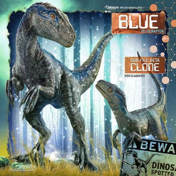 Ravensburger - Puzzle T-Rex Jurassic World 3x49 stk. Blå