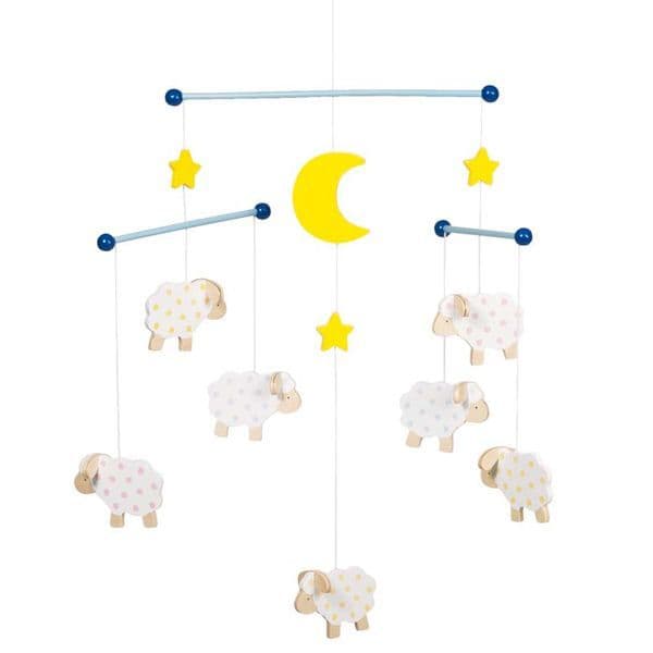 Træmobile - Goki - Små får - Unisex - Baby - Gul