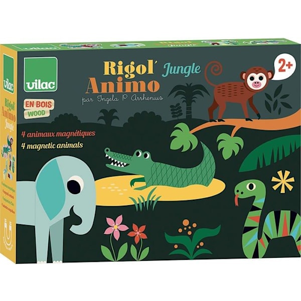 Rigol'Animo byggspel - VILAC - 4 trädjur - Flerfärgad djungel Flerfärgad