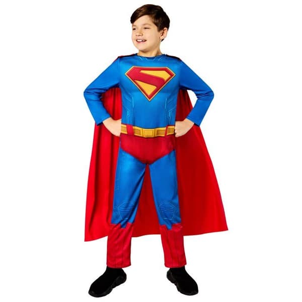 Perinteinen Superman-puku Blå 5-6 år gammal