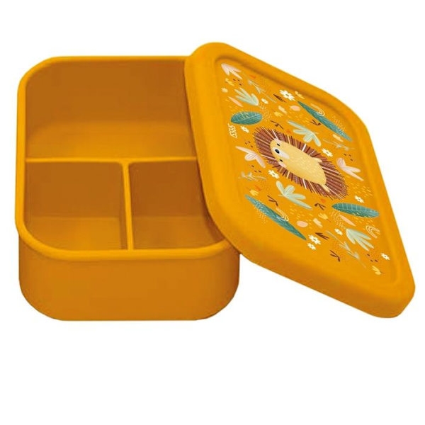 Lunchbox - Sassi Junior - Chompy lejonet - Silikon - Gul - Hållbar och praktisk Gul