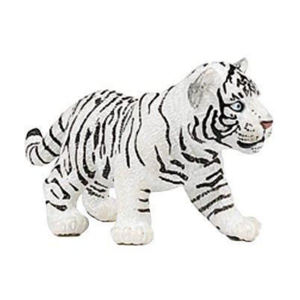 Leksak - PAPO - White Tiger - För pojkar från 3 år och uppåt - 7 cm Vit och svart