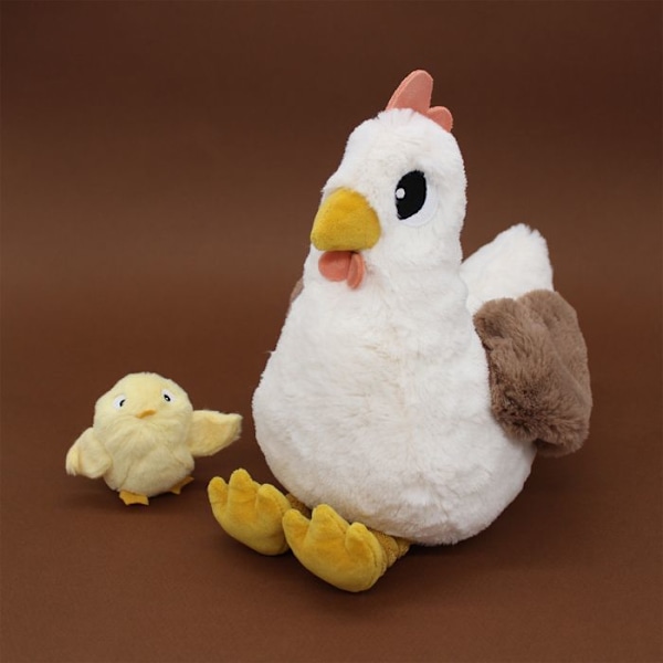 Peluche - Déglingos - Pioupiou - Äidin kana ja vauva - 32 cm - Kierrätetty polyesteri Vit