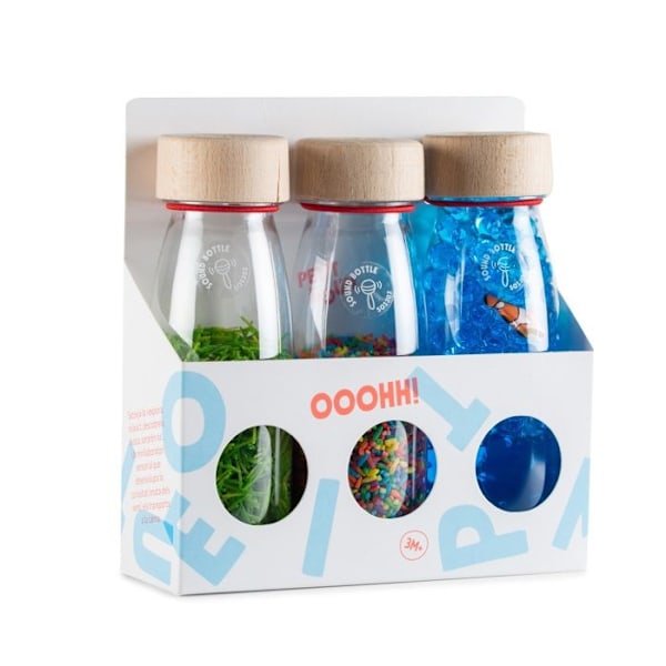 Set med 3 sensoriska flaskor Eco Grön