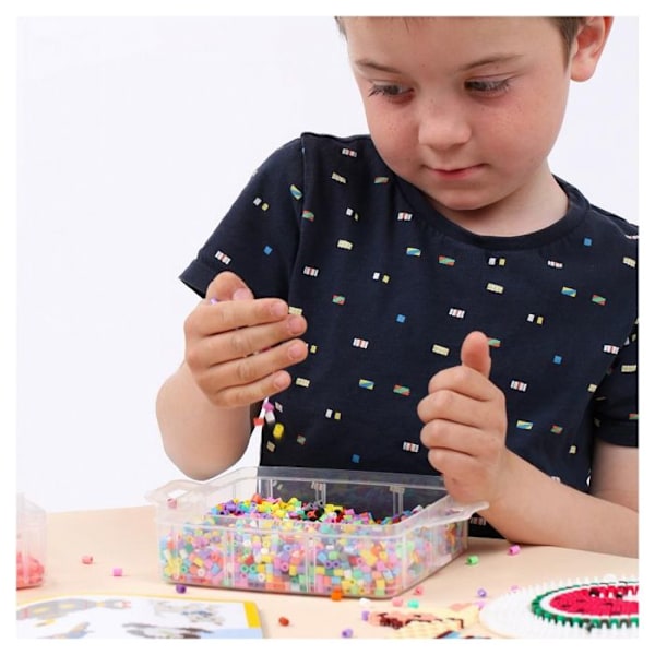 HAMA - Kruka med 4000 strykpärlor MIDI-storlek och 3 tallrikar - Kreativ Fritid - Blandat - Från 3 år Flerfärgad