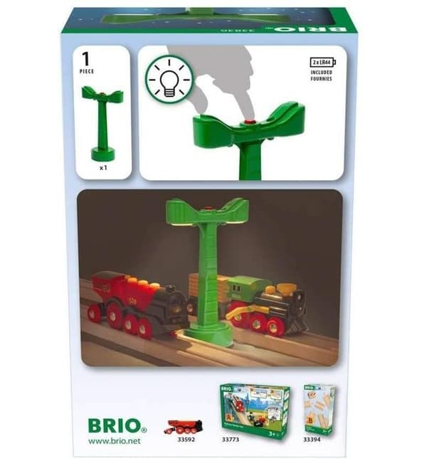 jernbane belysning til træbane - BRIO WORLD - Dobbelt belysning - BRIO World bane Blå
