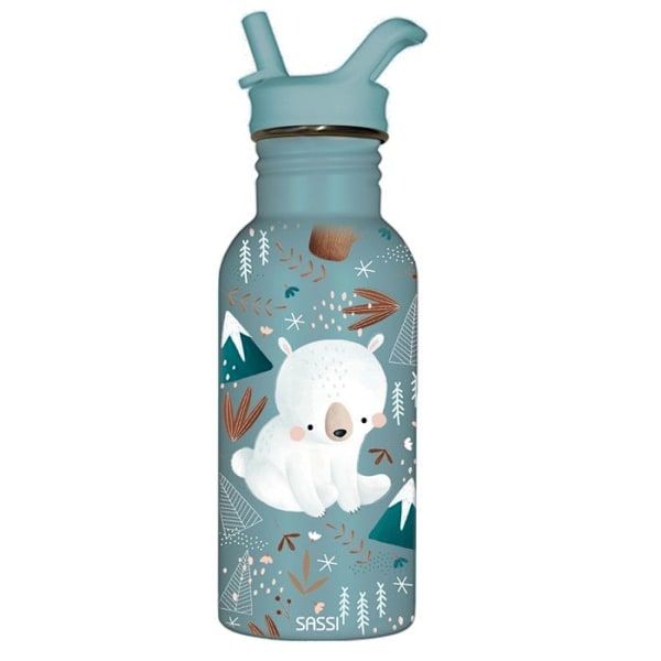 Sassi Junior - Munchy the bear flaska i rostfritt stål 500 ml Flerfärgad