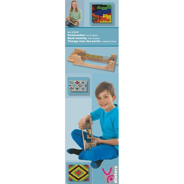 Vävstomme - Dieters - Stor modell - Med glaspärlor - För barn från 8 år - Beige Beige